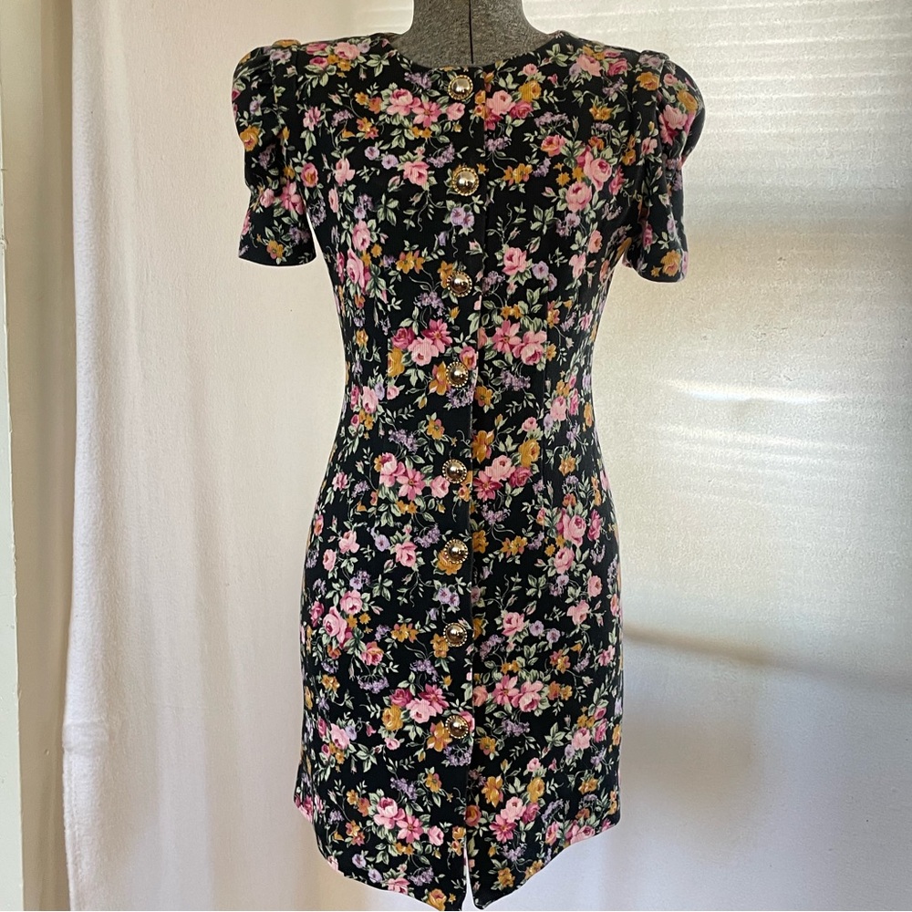 Vintage 90s David Benjamin stretchy floral mini dress